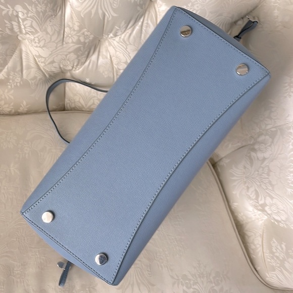 Brand New Michael Kors Voyager Genuine Leather Top Zip Tote Bag Chambray Blue - Picture 9 of 14